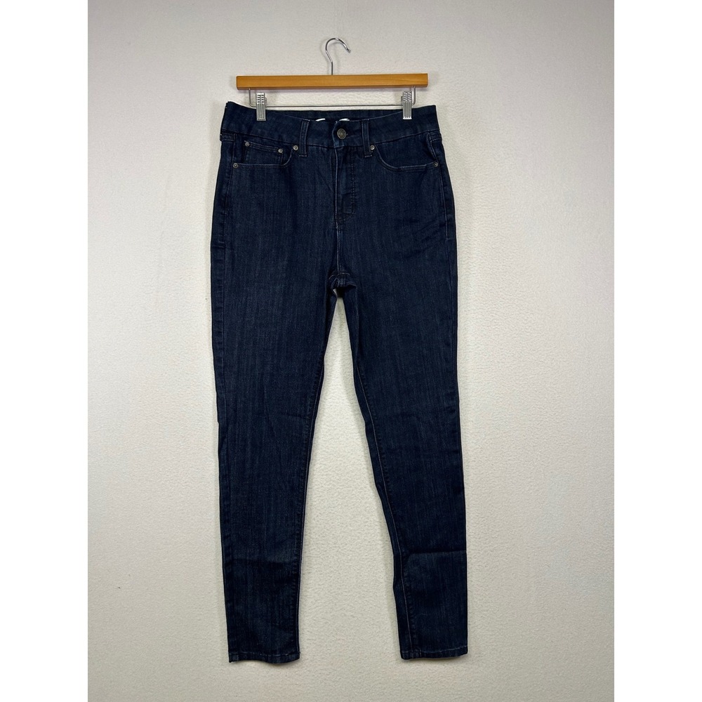 High Rise‎ Seven7 Womens Size 10 Dark Wash Tummyless Skinny Jeans Indigo Stretch